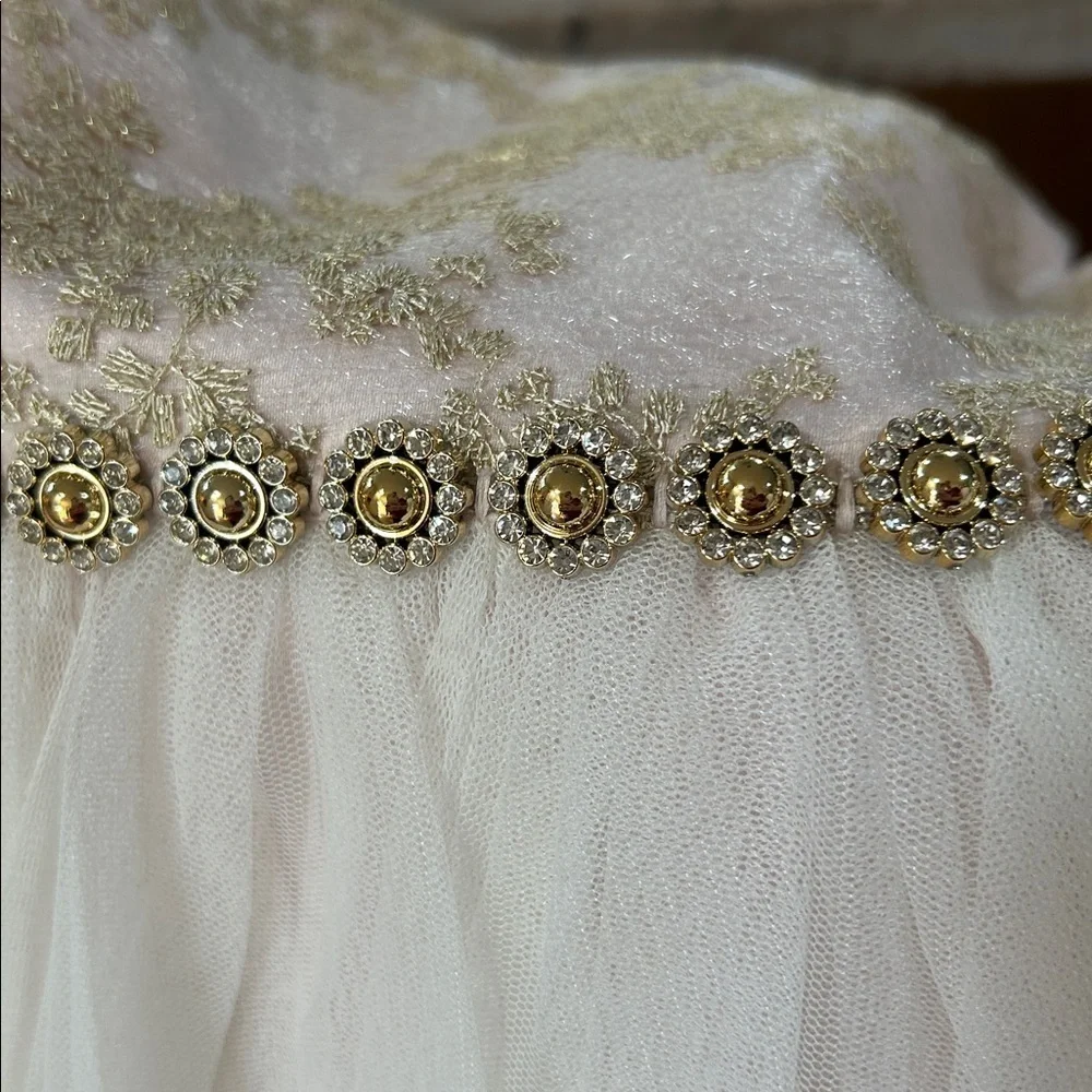 American Princess Girls Toddler Dress Beautiful Fancy Light Pink, Gold, & White - Picture 13 of 13